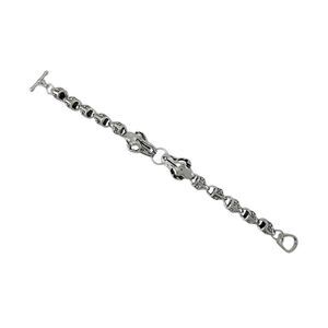 Chrome Plated Double Snake Link Toggle Clasp Bracelet